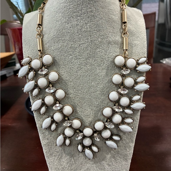 Jewelry - White and Gold Tone Statement Necklace